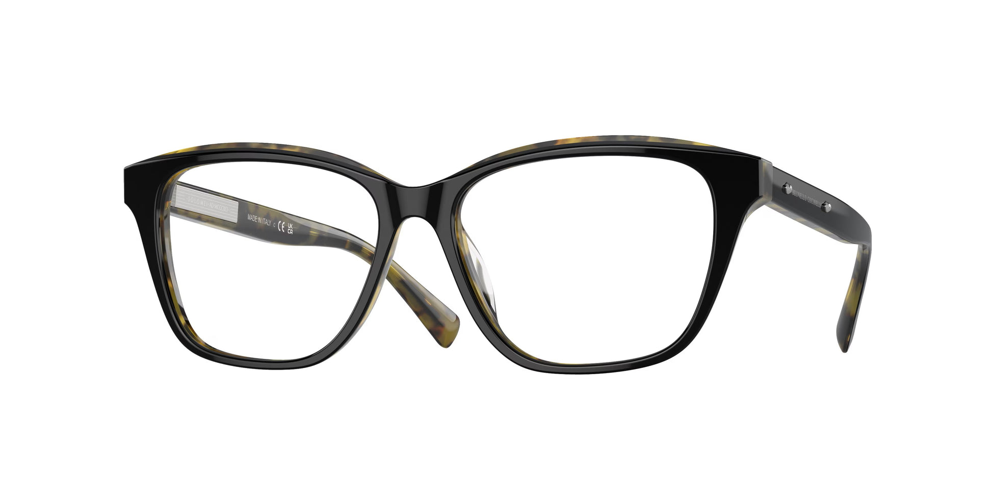 Brunello Cucinelli eyeglasses model BC3004 in Black, handcrafted Italian luxury optical frames made with premium materials